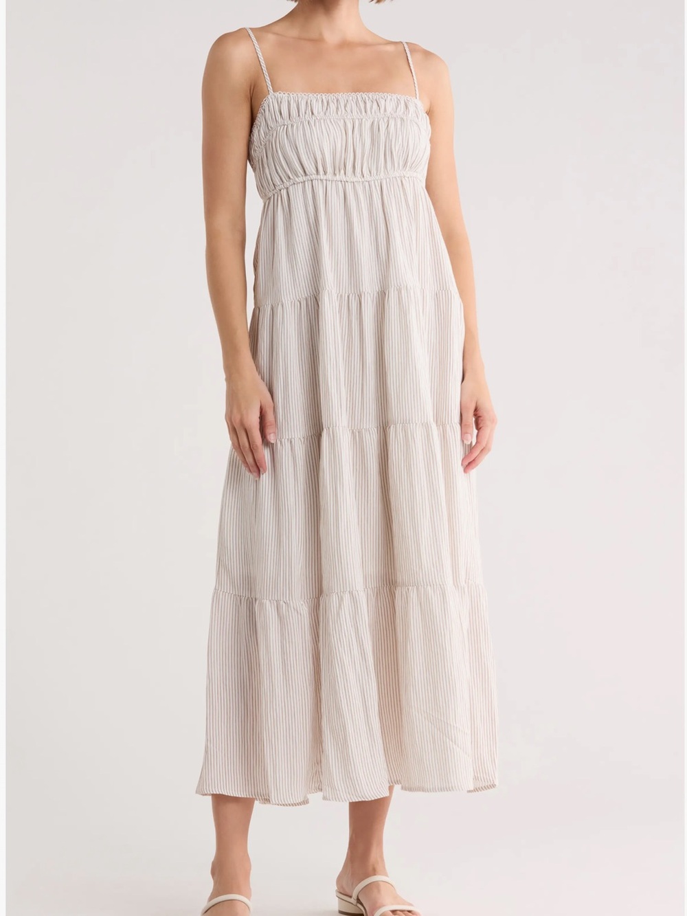 Stripe Tiered Midi Sundress